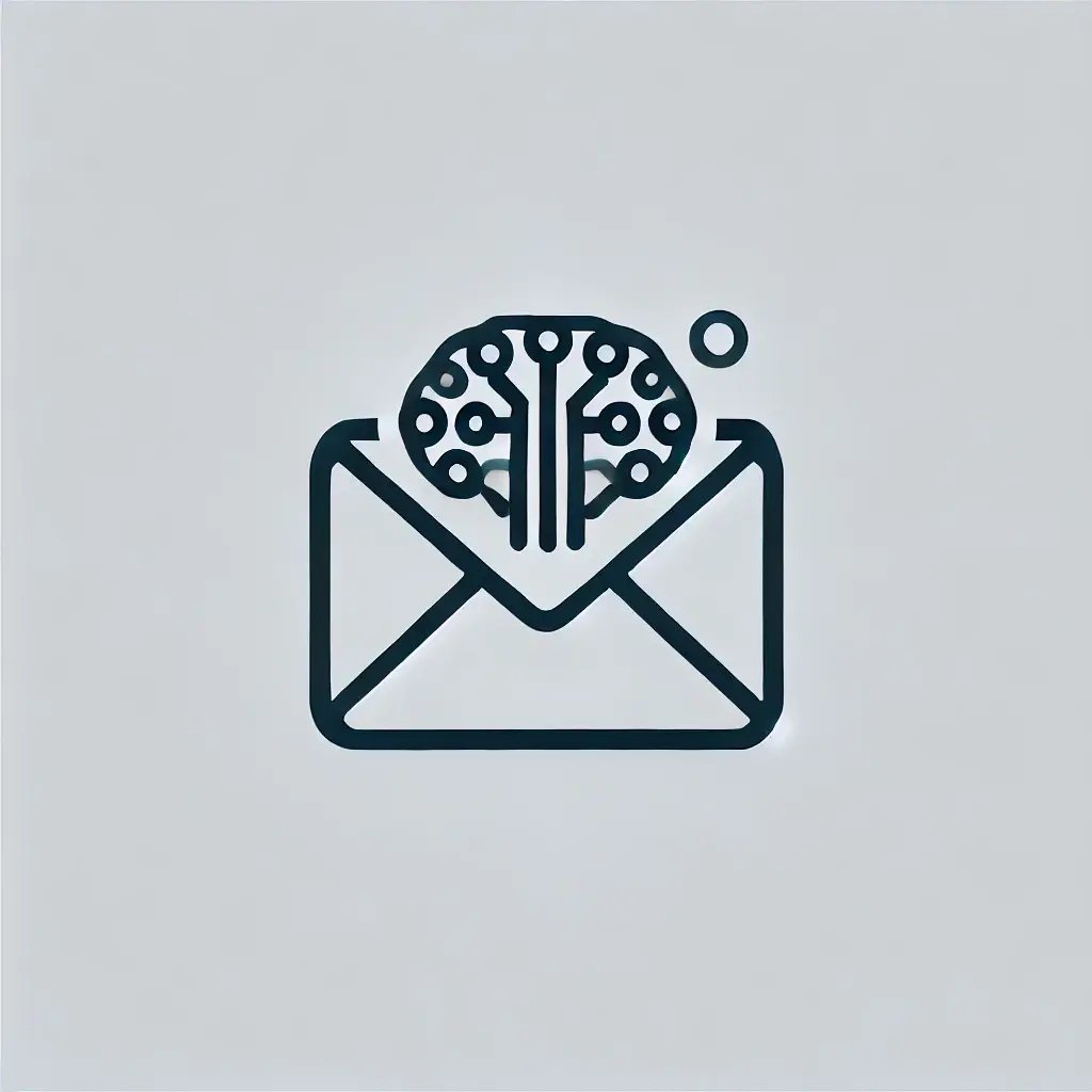 DALL·E 2024-10-28 19.00.30 - A minimalist logo representing AI email assistance, showing a stylized email icon with a subtle abstract brain or circuit pattern around it, symbolizi